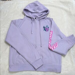 Santa Cruz Skateboards Purple Hoodie with Floral and Pink Logo